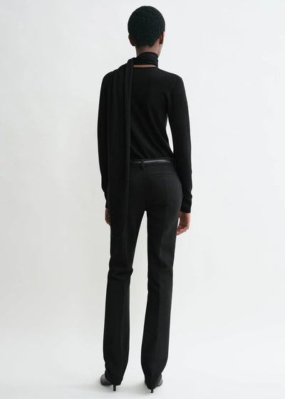 LOW WAIST SLIM TROUSERS - Black