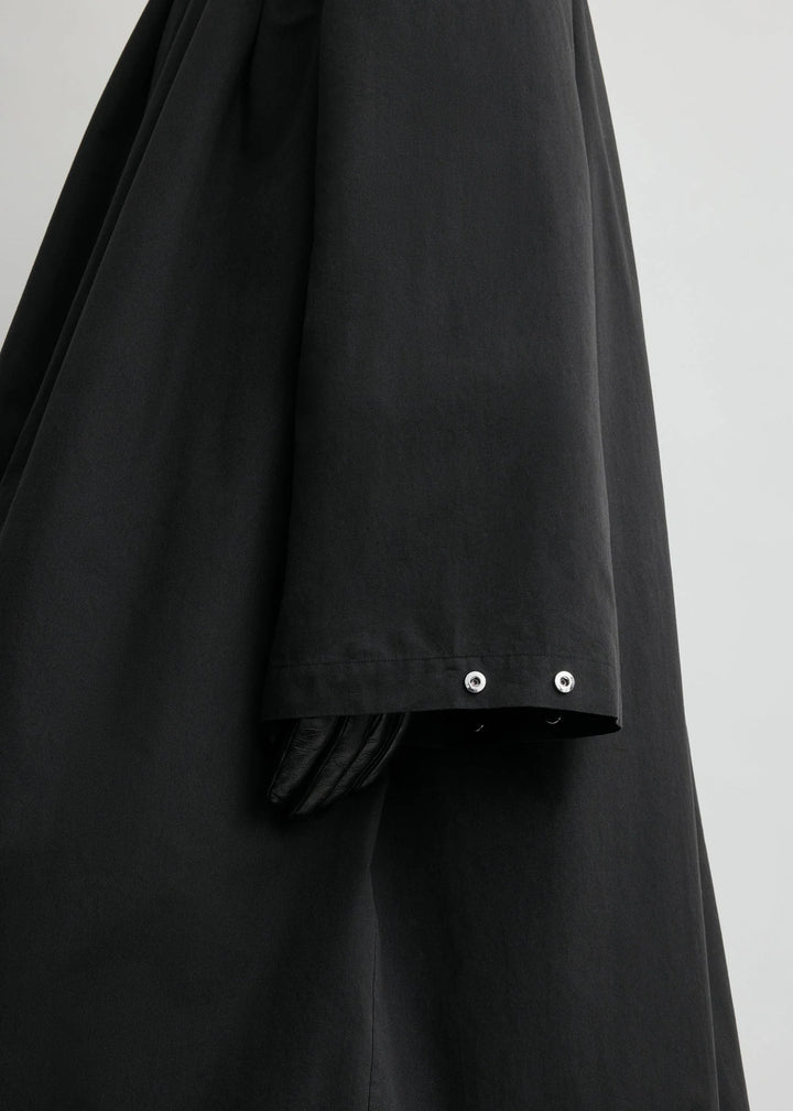 GATHERED PARACHUTE COAT - Black
