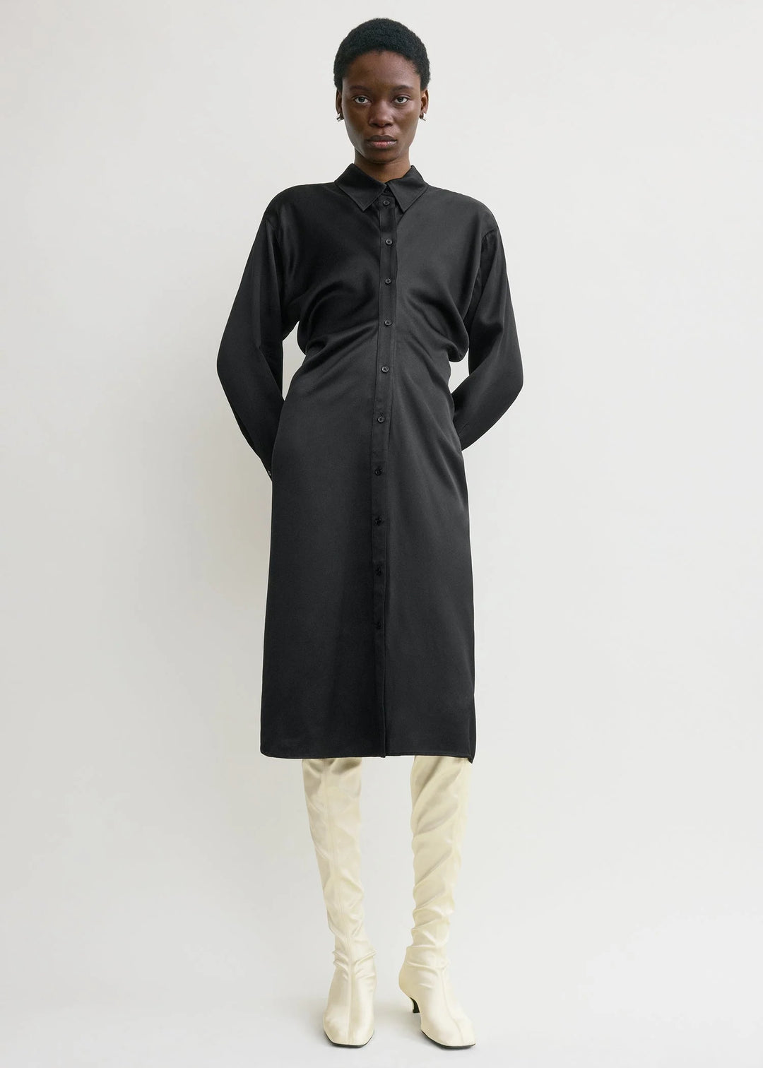 SLOUCH SHIRTDRESS - Black