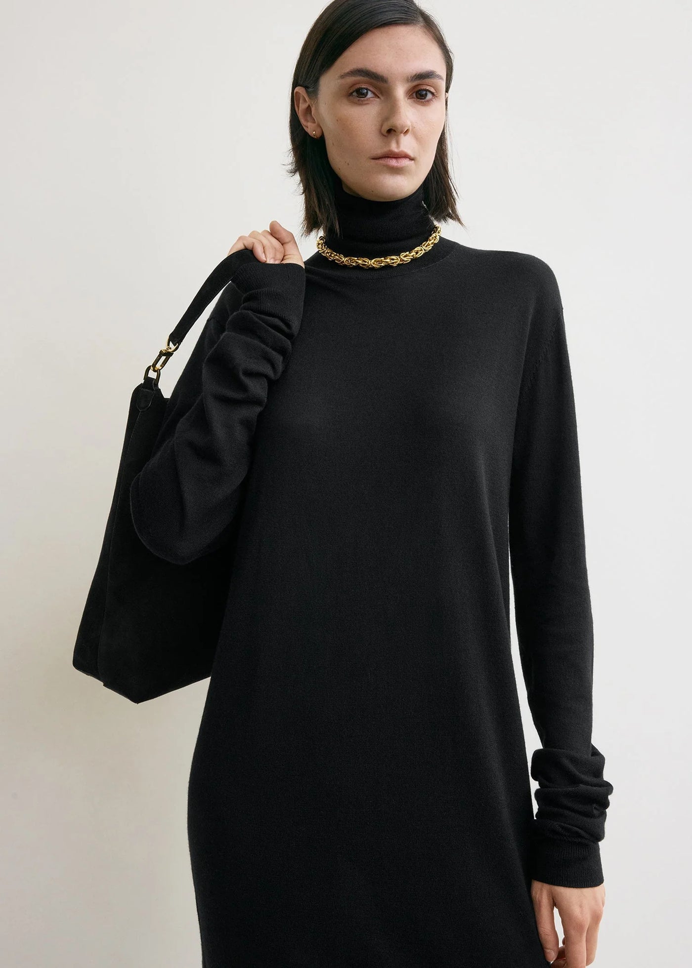 Turtleneck dress - Black