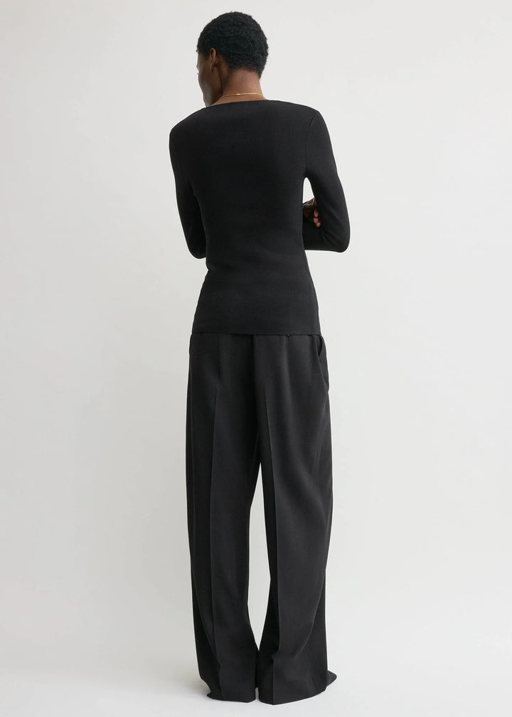 Compact knit top - Black