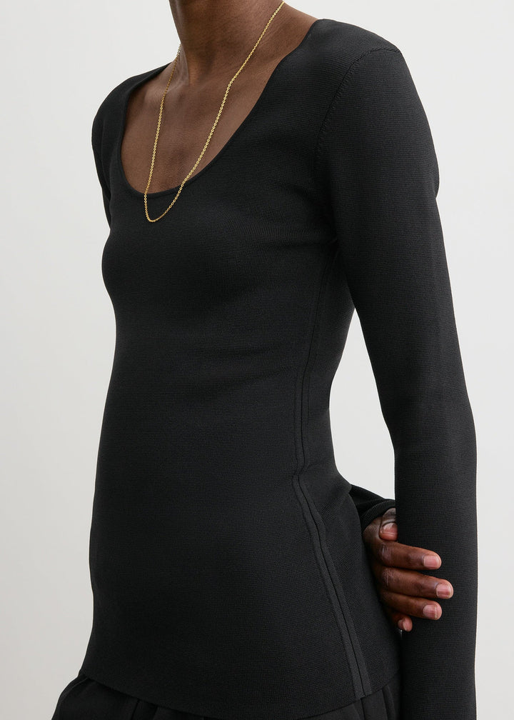 Compact knit top - Black