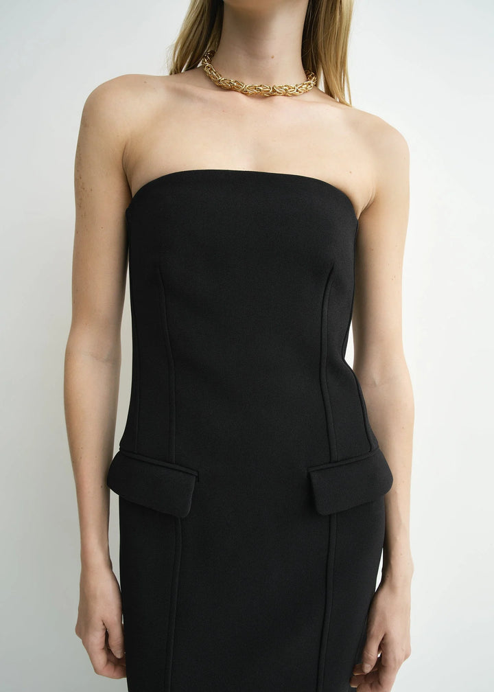 Strapless pocket dress - Black