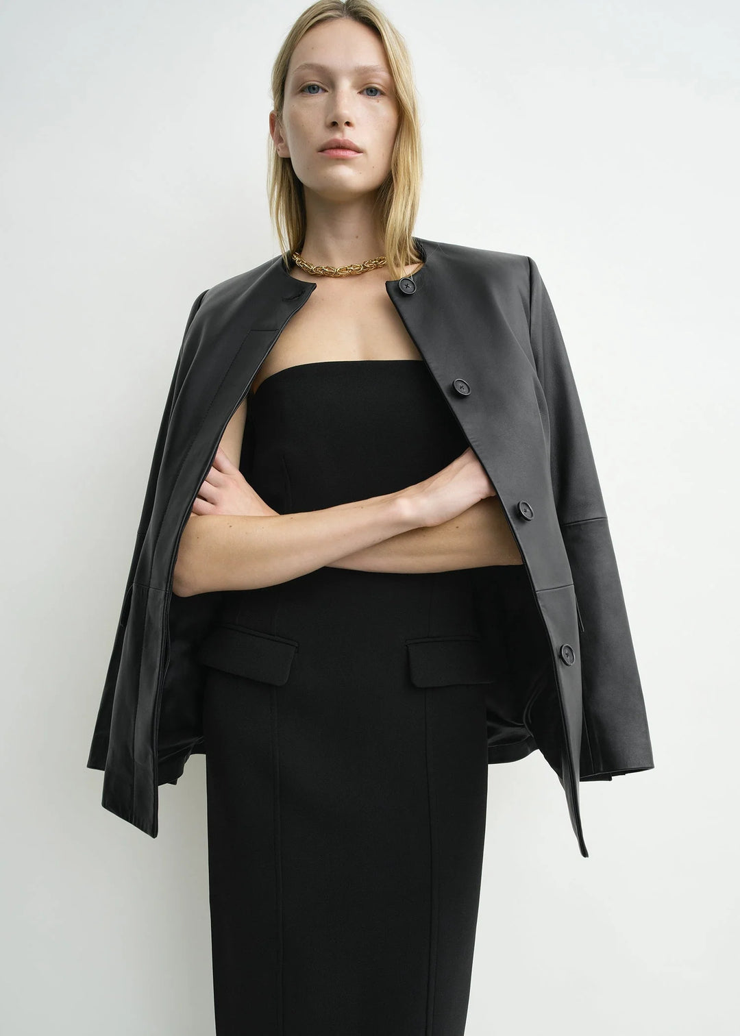 Strapless pocket dress - Black