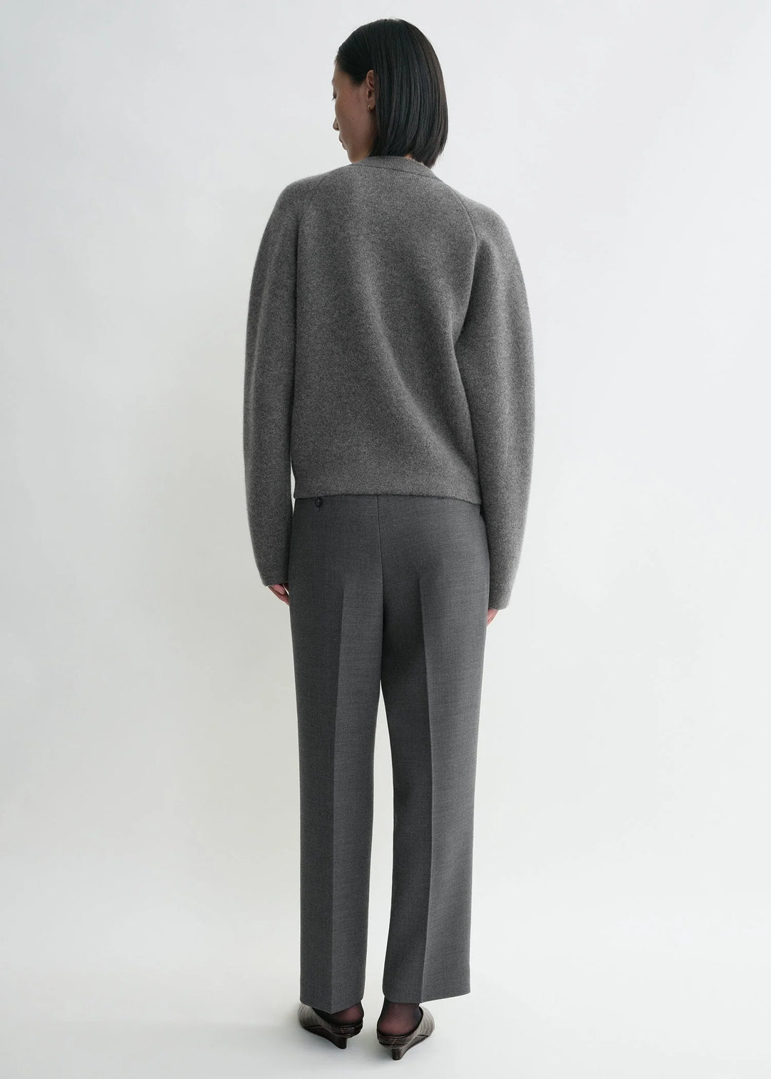 Hammered button cardigan - Grey Melange