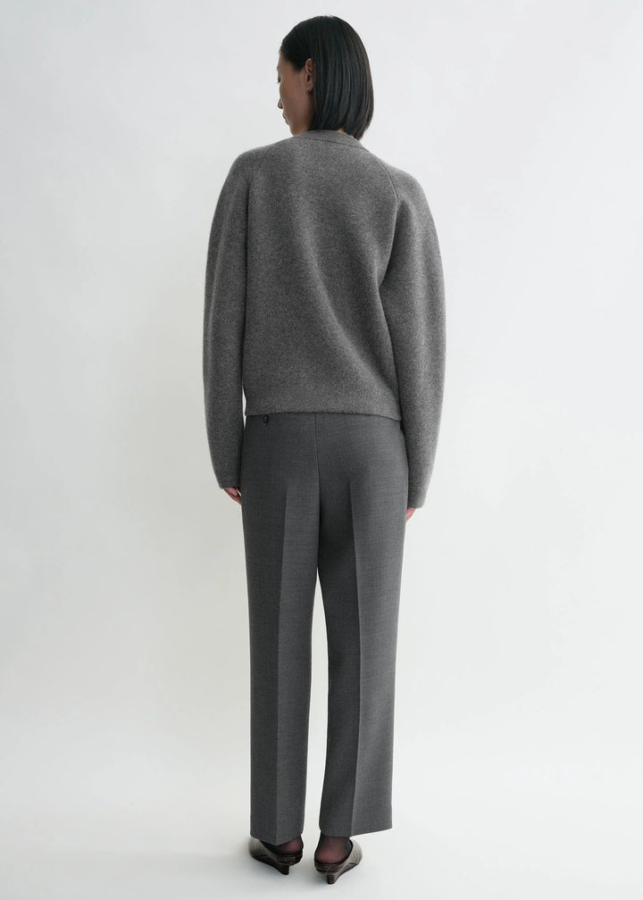 Hammered button cardigan - Grey Melange