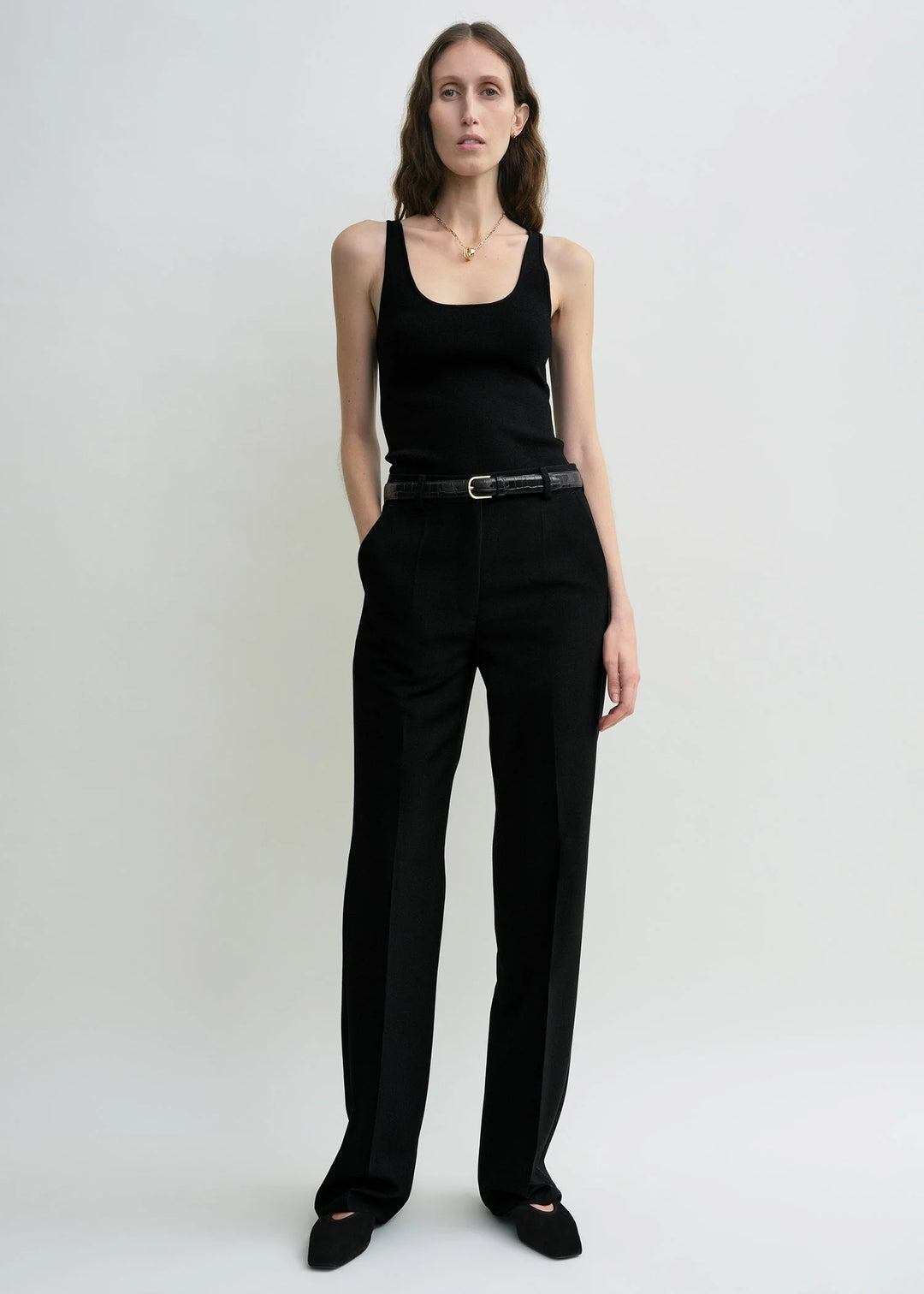 STRAIGHT SUIT TROUSERS - Black