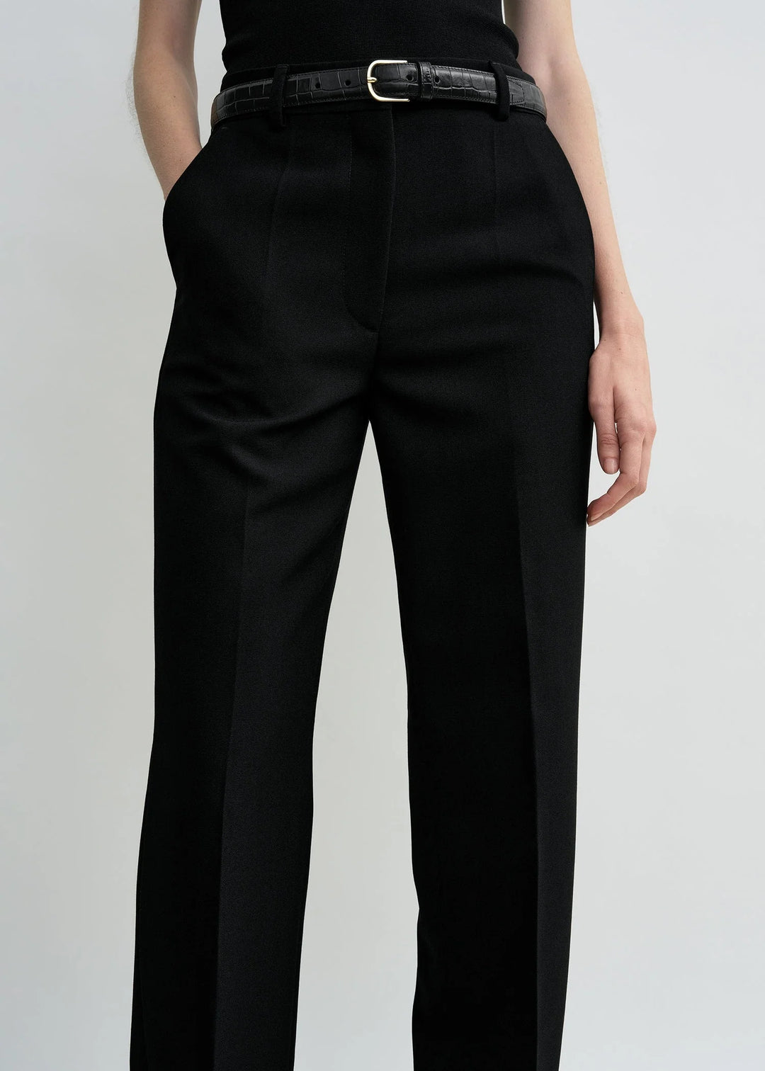 STRAIGHT SUIT TROUSERS - Black