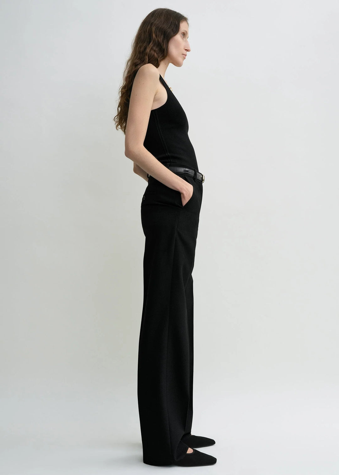 STRAIGHT SUIT TROUSERS - Black