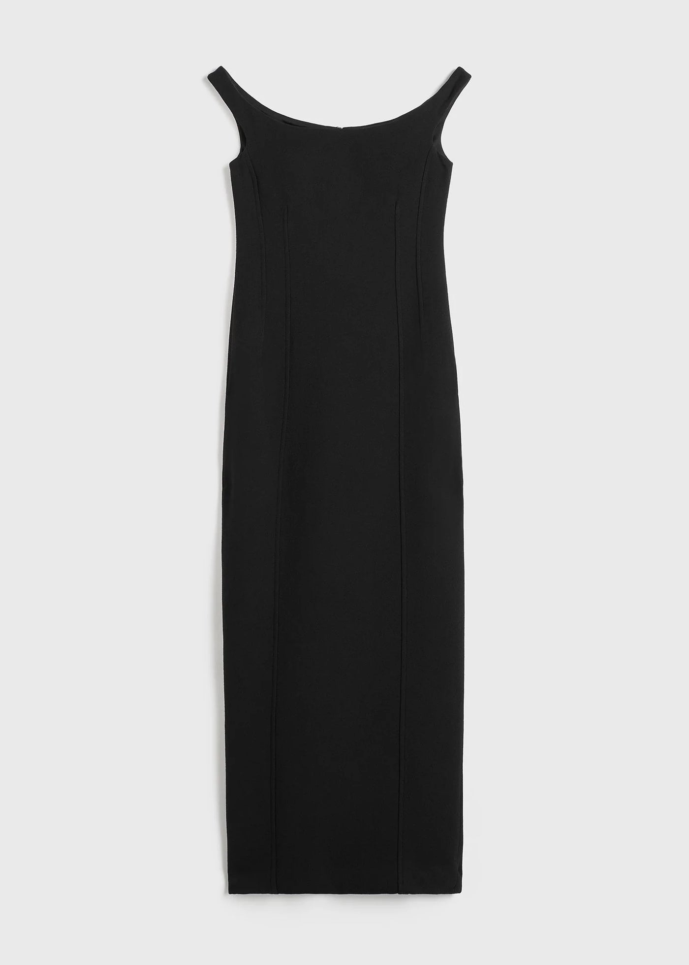 Curved Off-Shoulder Dress - Black