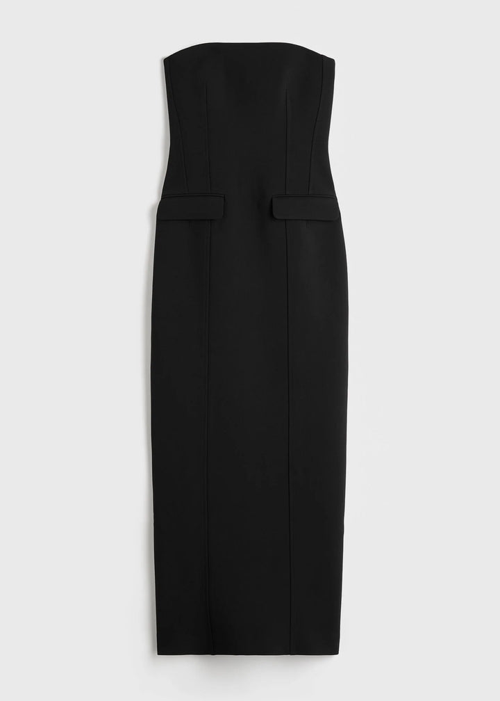 Strapless pocket dress - Black