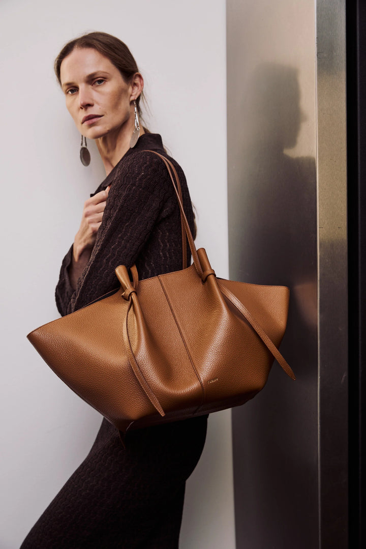 Yuzefi Large Mochi Tote in Hazel Pebble Grain Leather