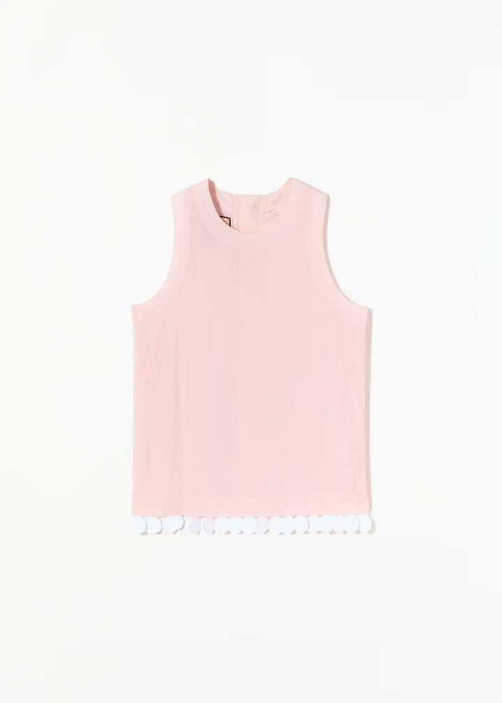 Sequins Hem Top - Light Pink