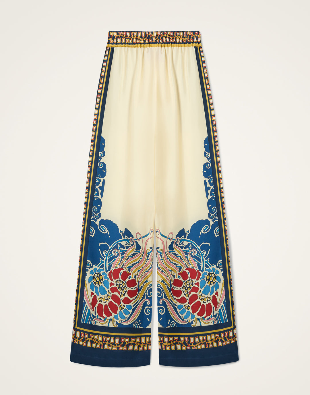 Palazzo Pants - Lemuria Placée Blue in Silk Twill