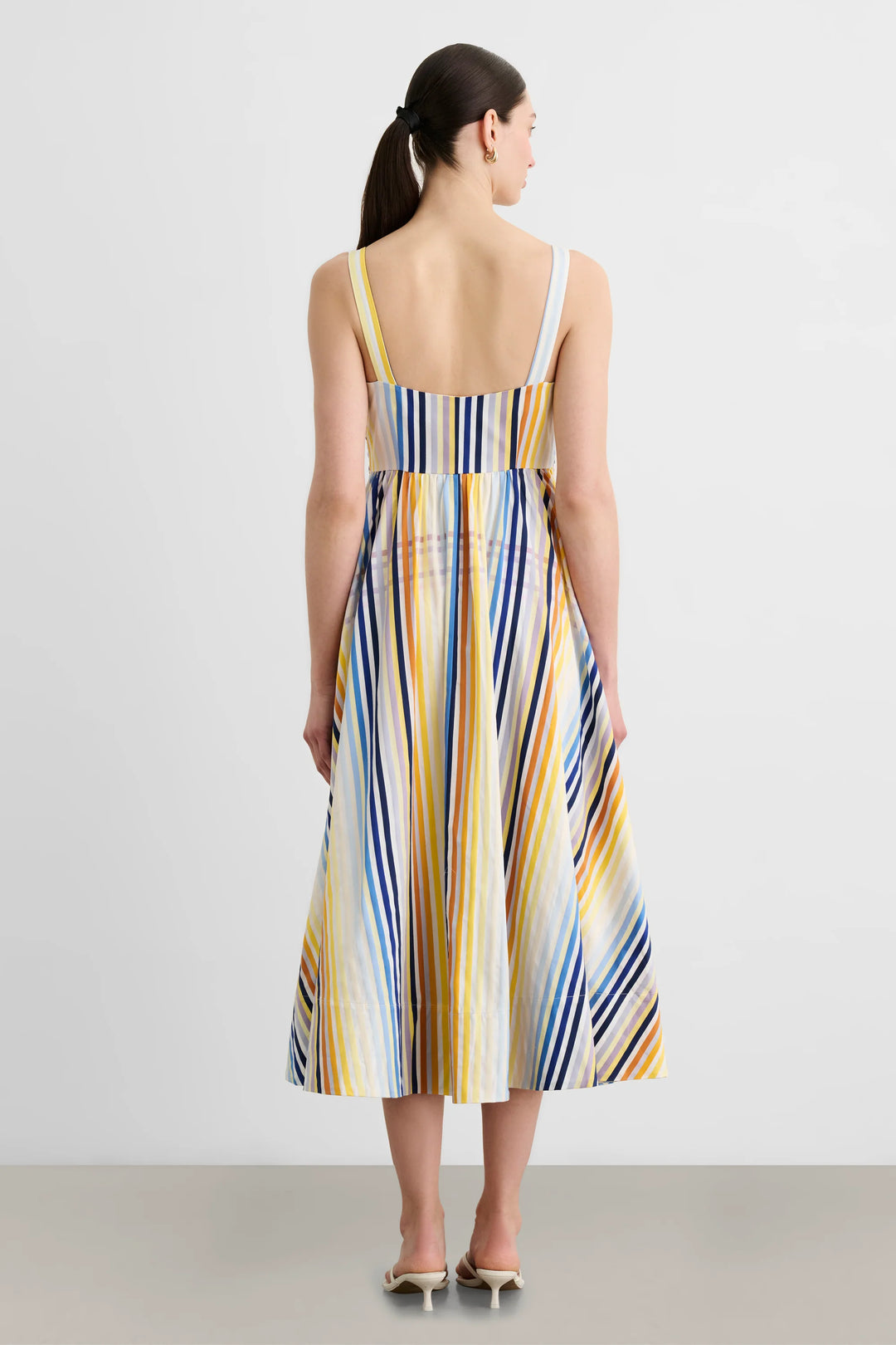 Wren Double Tie Front Midi Dress - Blue Multi