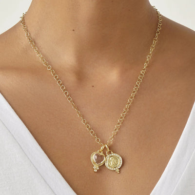 18K Small Diamond Pavé Angel Pendant