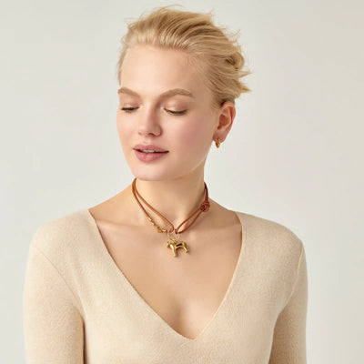 18K Natural Leather Cord - 32"