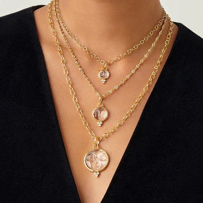 18K Small Moonface Pendant