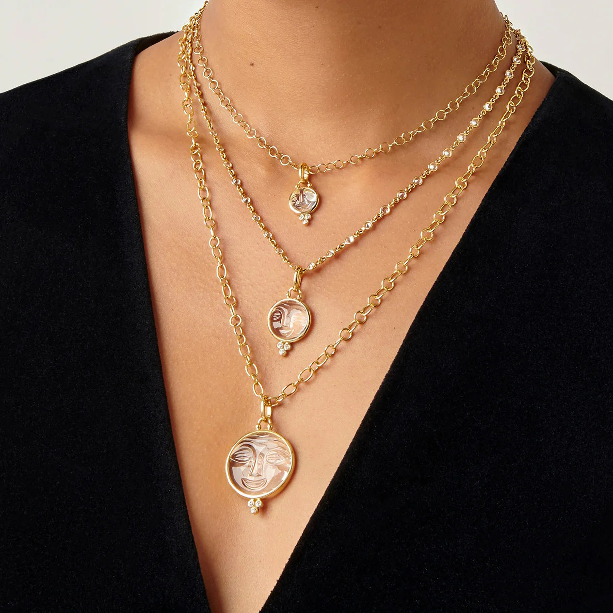 18K MOONFACE PENDANT - 25mm