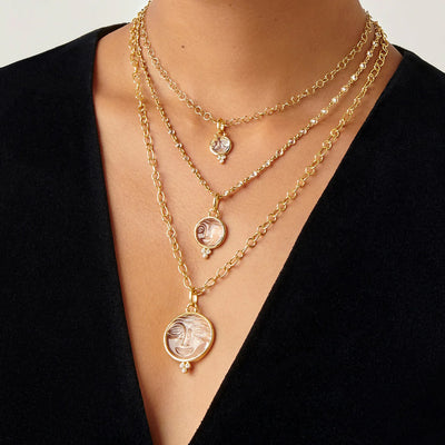 18K MOONFACE PENDANT - 25mm