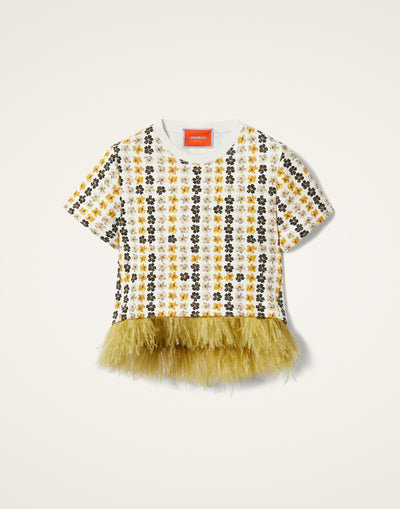 La Scala Tee - Cupid White with Feathers