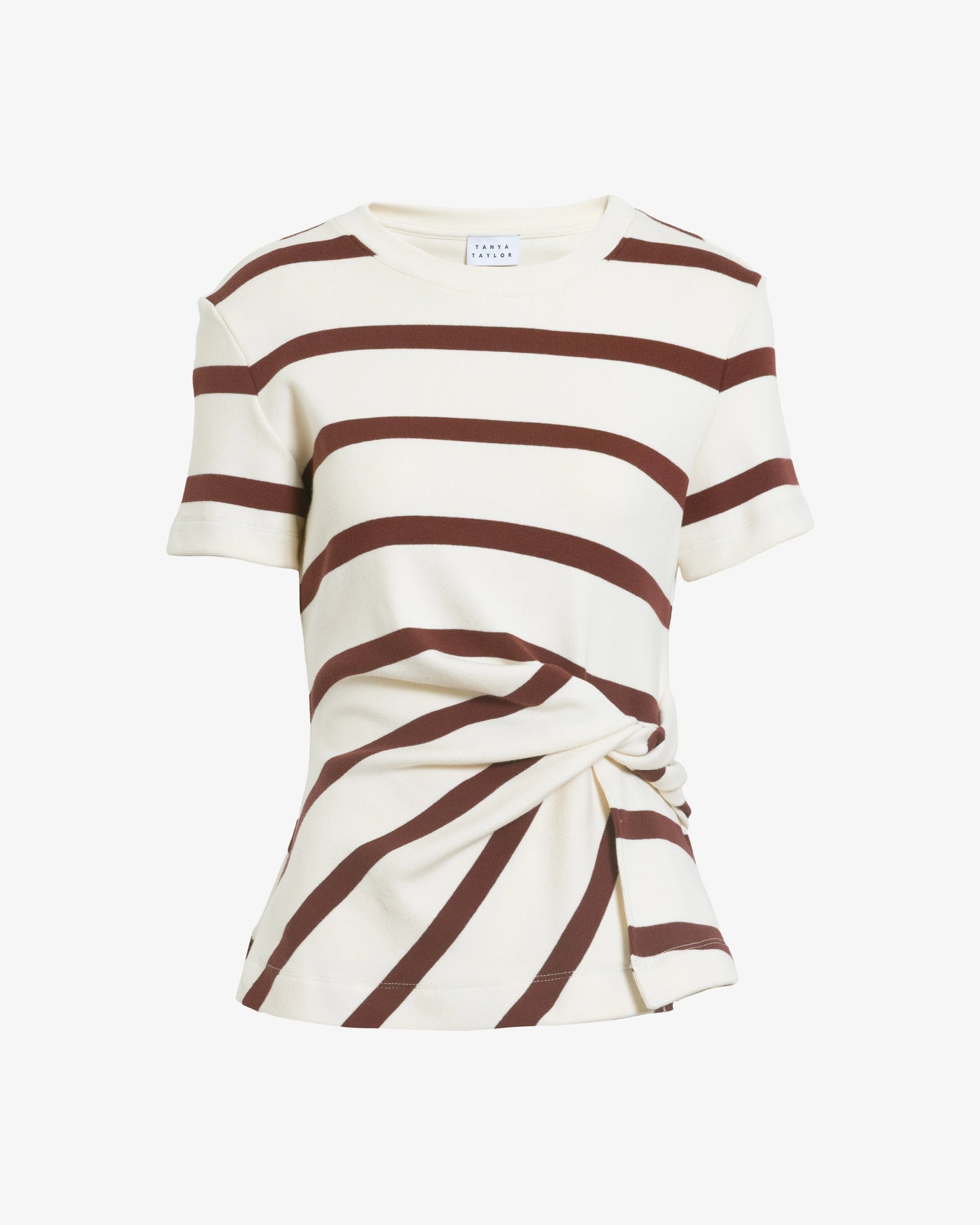 Short Sleeve Carlita Top - CREAM/RAISIN WIDE STRIPE