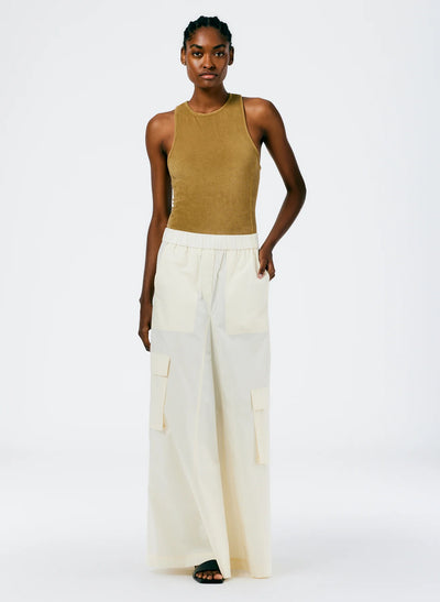 Terry Crewneck Racerback Bodysuit - Cumin