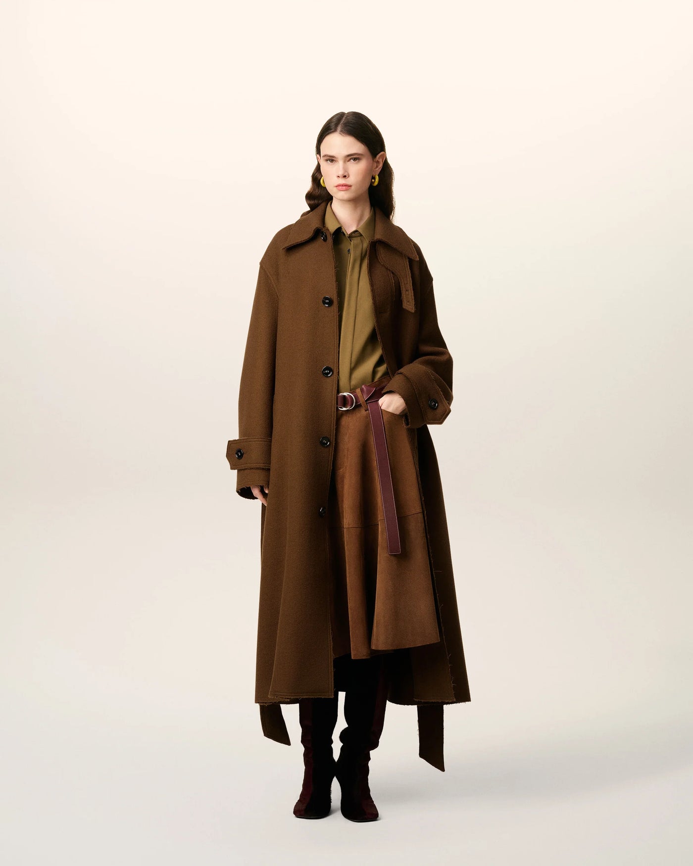 Wool Belted Mac - Hazelnut
