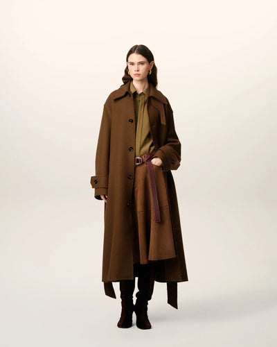 Wool Belted Mac - Hazelnut