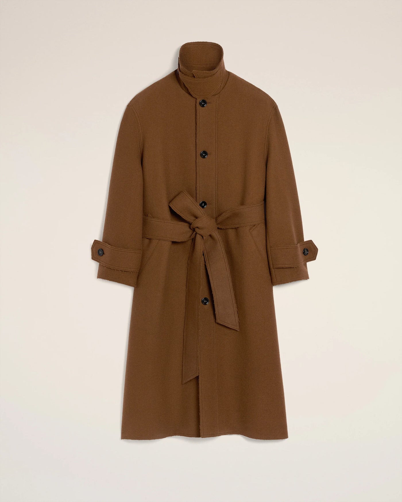 Wool Belted Mac - Hazelnut