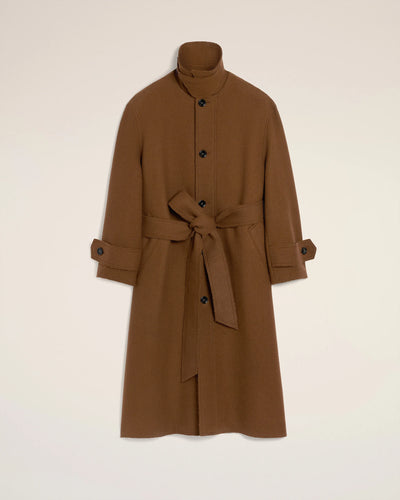 Wool Belted Mac - Hazelnut
