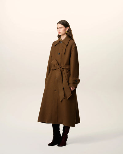 Wool Belted Mac - Hazelnut
