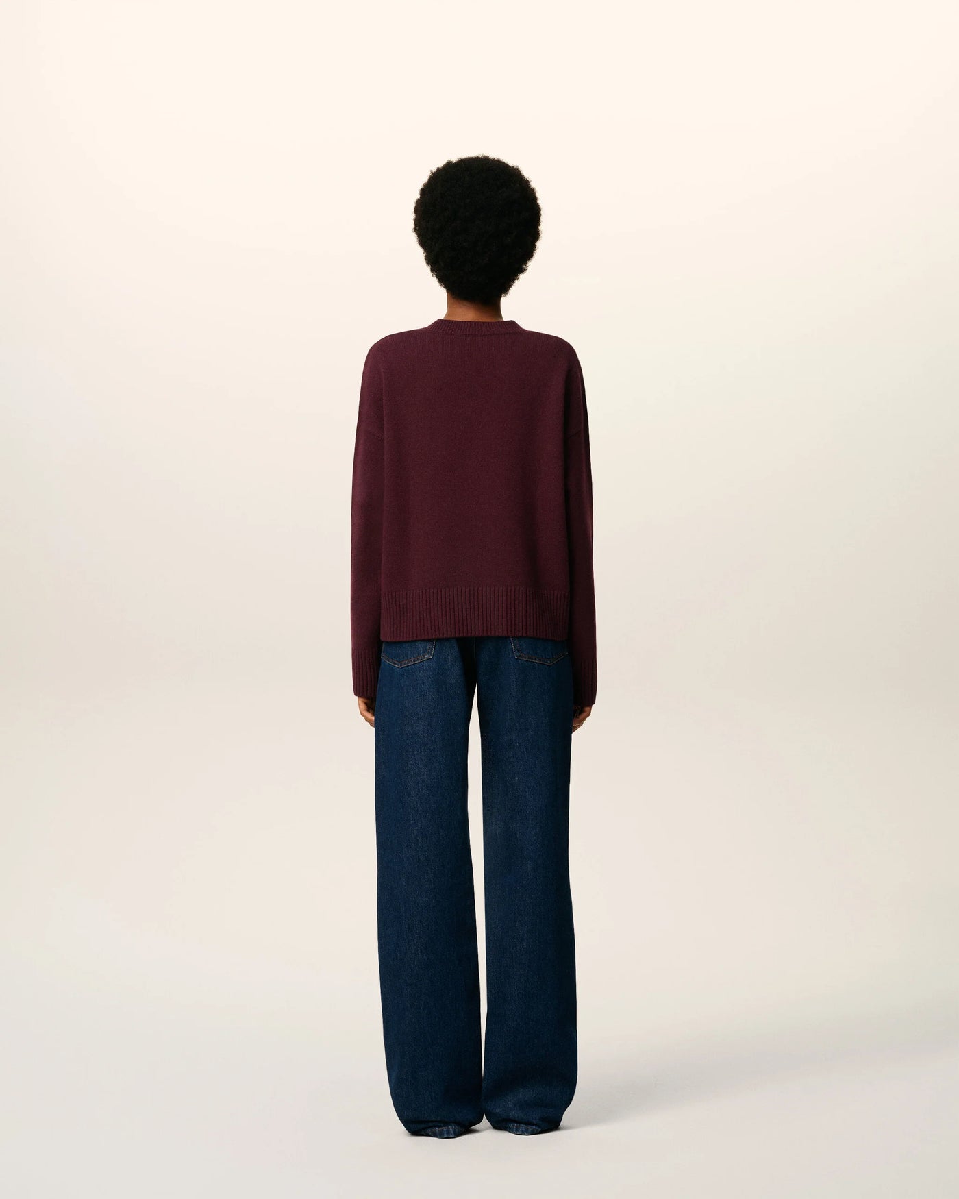 Wool Ami De Coeur V Neck Sweater - Burgundy