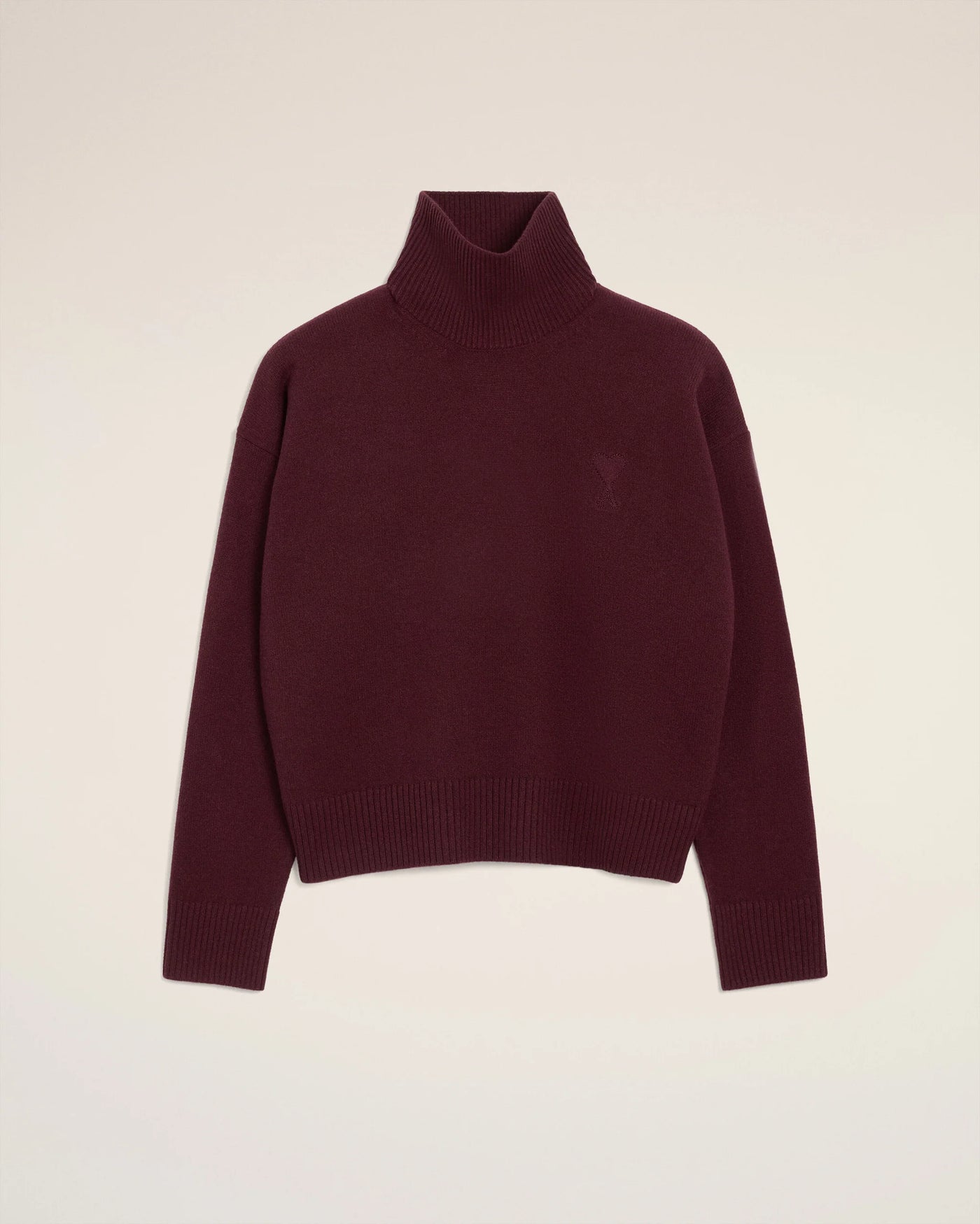 Wool Ami De Coeur Funnel Neck Sweater - Burgundy