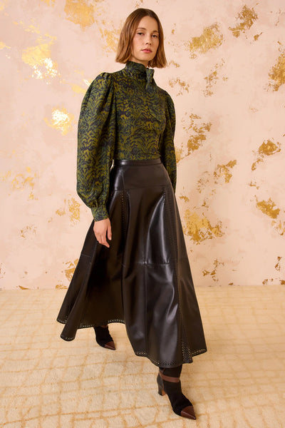 Aninda Leather Midi Skirt - More Colors Available