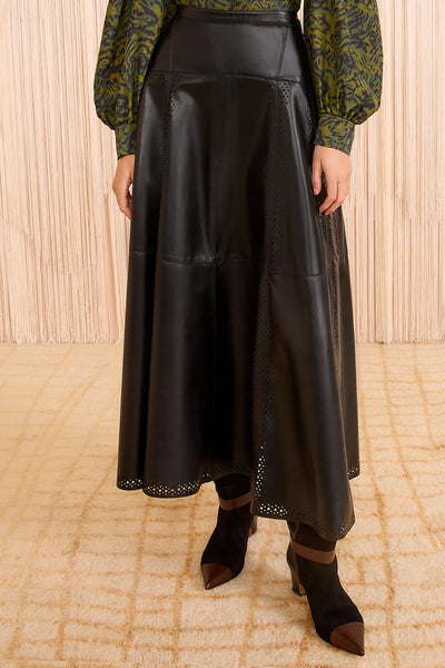 Aninda Leather Midi Skirt - More Colors Available