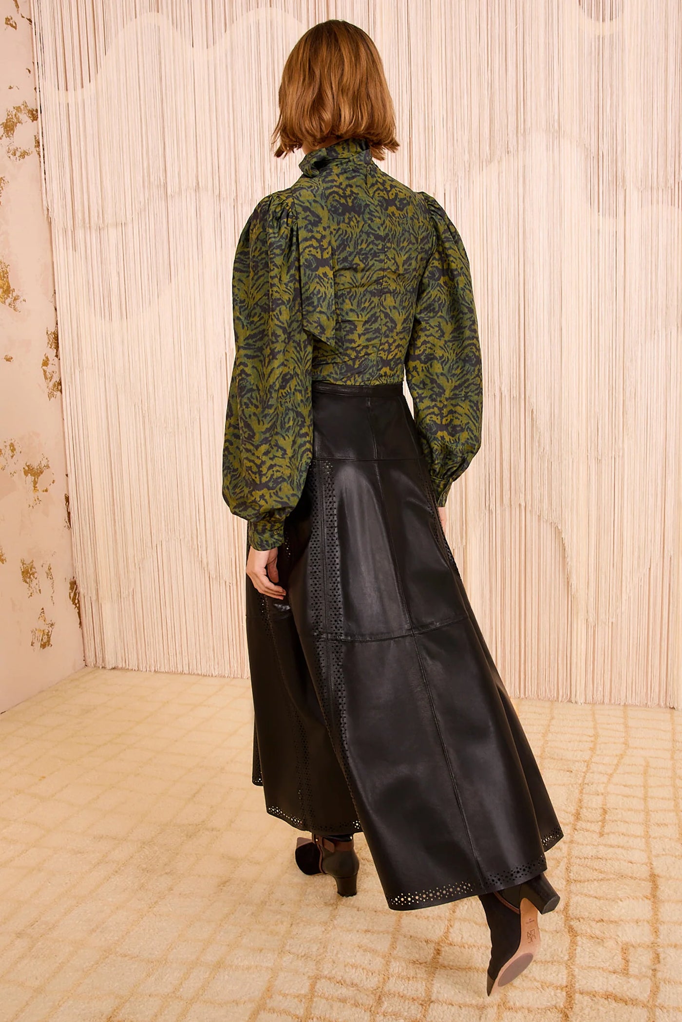 Aninda Leather Midi Skirt - More Colors Available