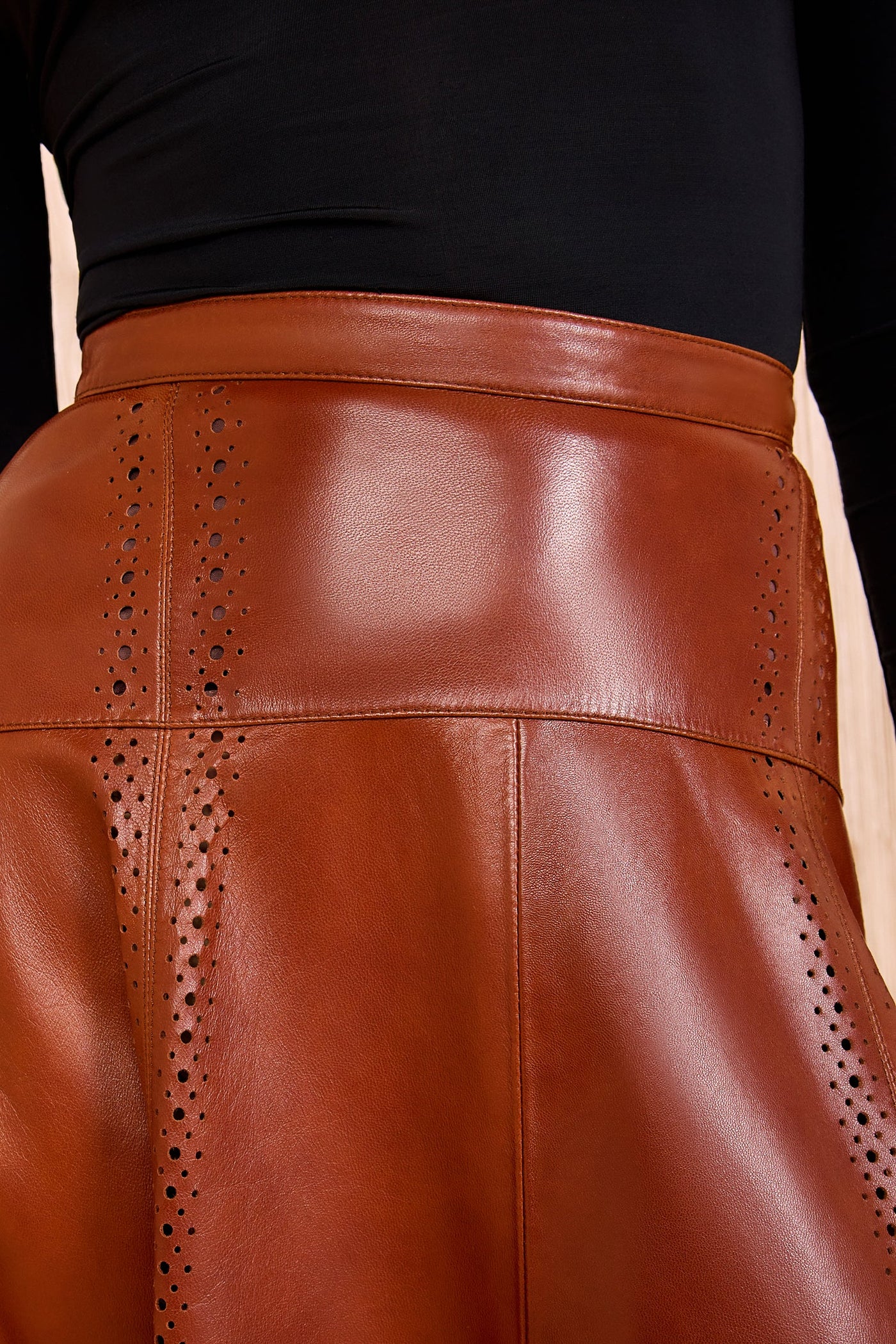 Aninda Leather Midi Skirt - More Colors Available