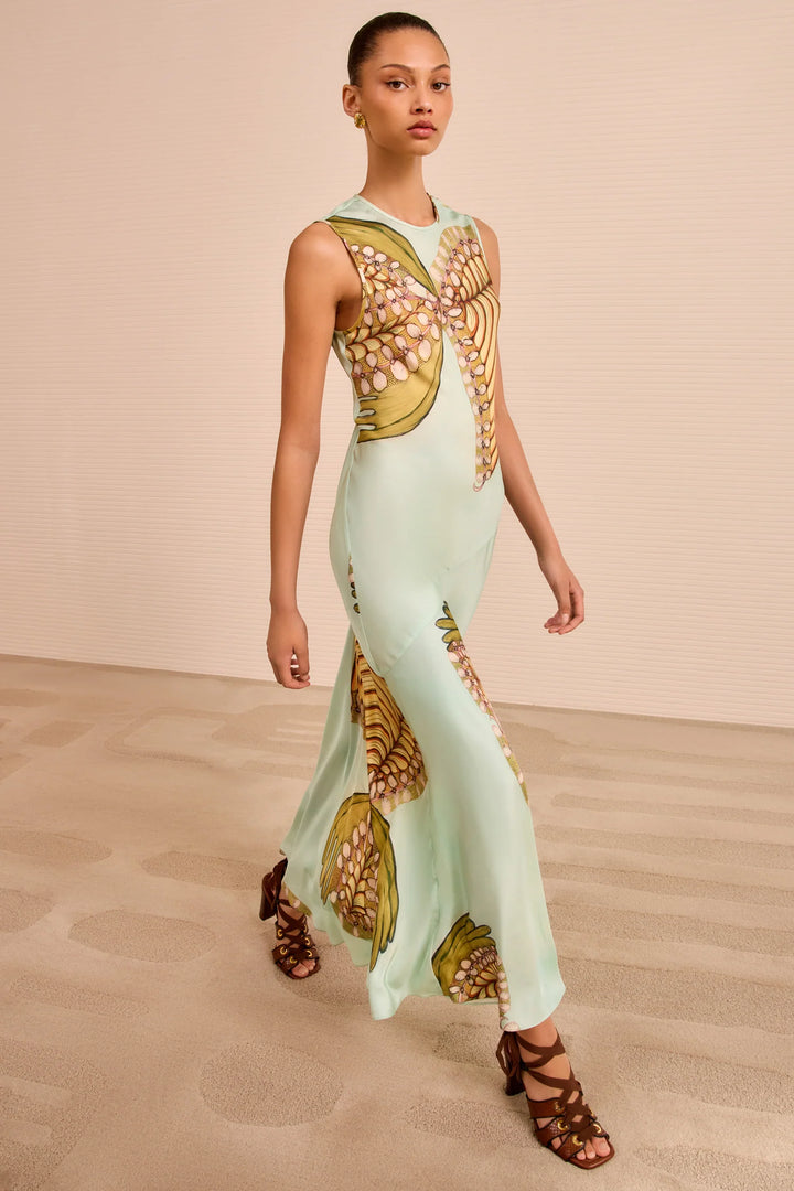 Gaea Midi Dress - Blue Multi