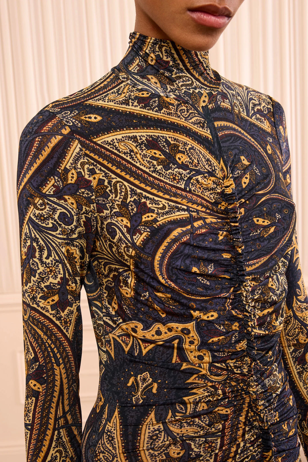 Ida Long Sleeve Jersey Dress - Black Multi