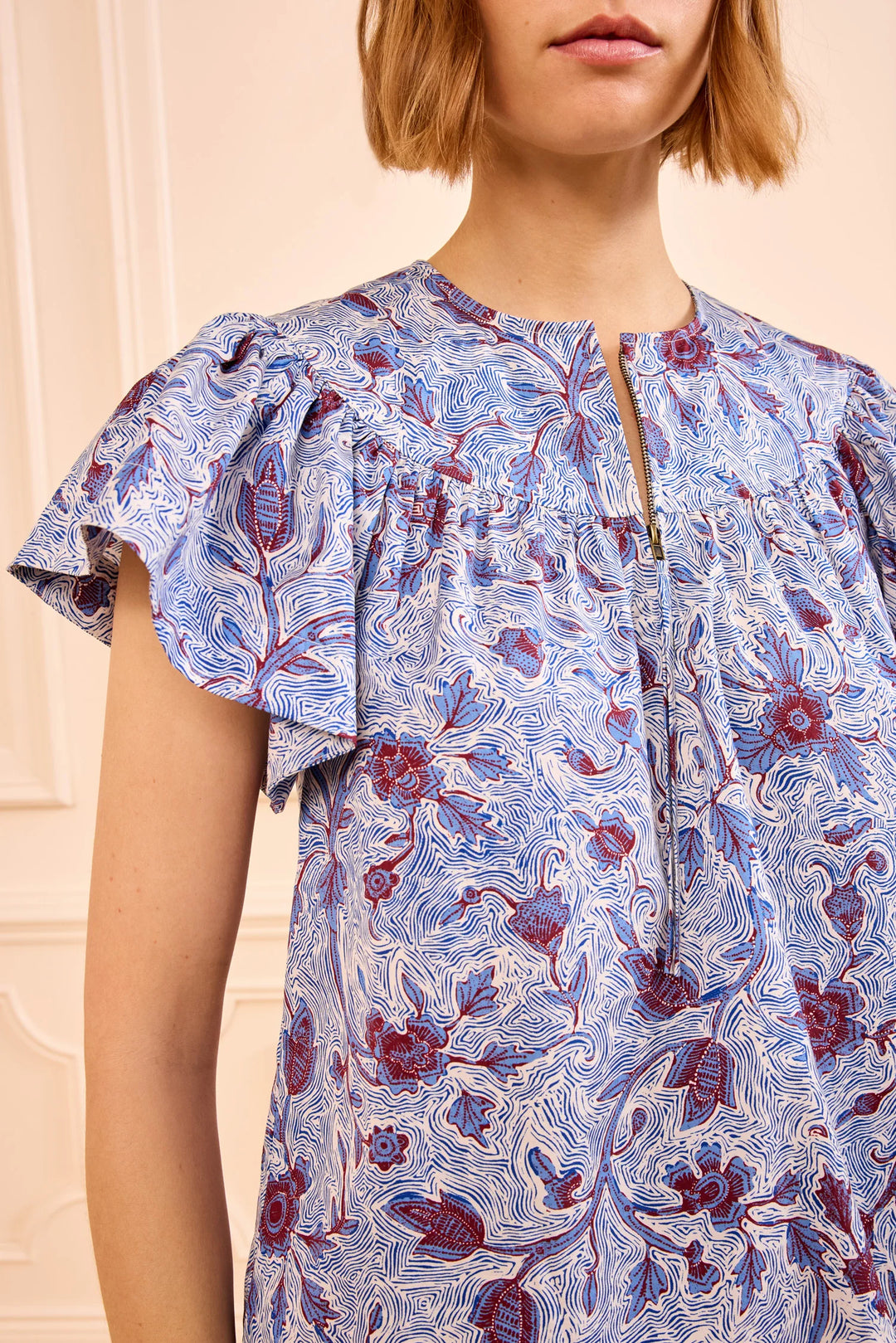 Perline Cotton Blouse - White Multi