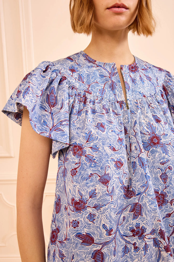 Perline Cotton Blouse - White Multi