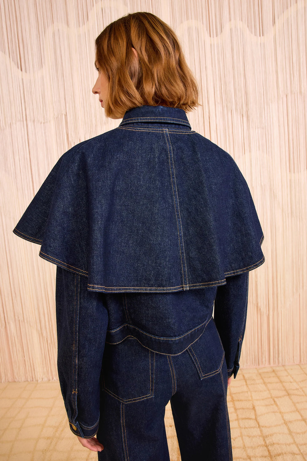 The Agata Denim Cape Jacket - Indigo Wash