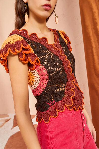 Magdalena Top - Pomegranate