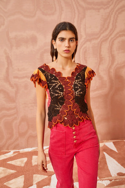 Magdalena Top - Pomegranate