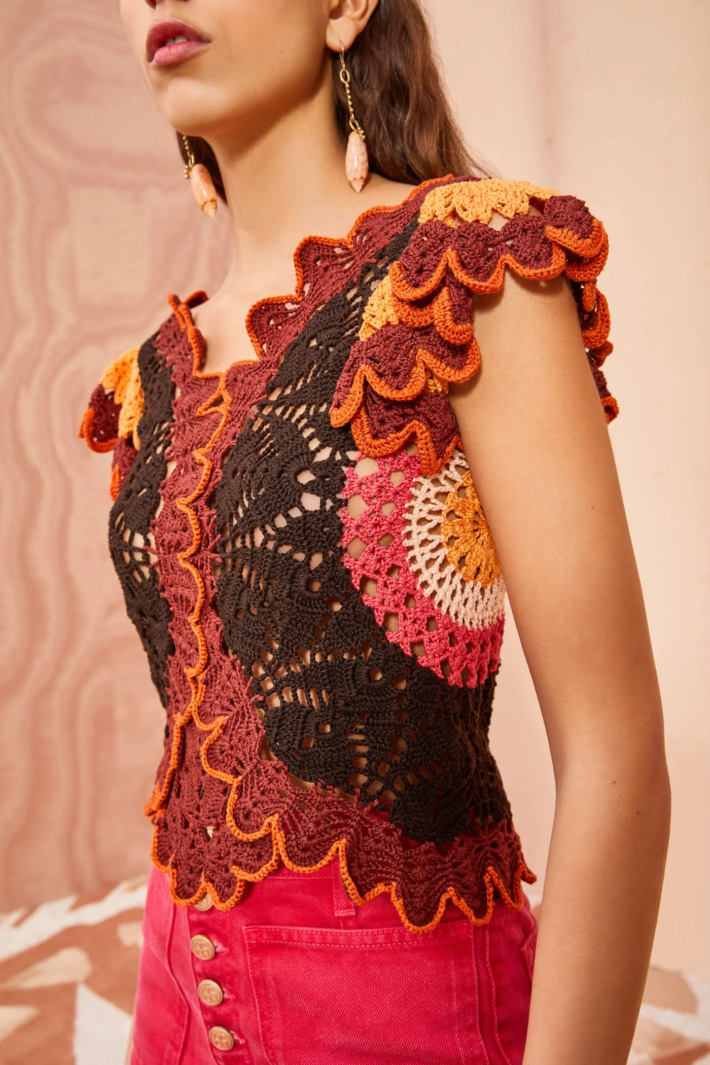 Magdalena Top - Pomegranate