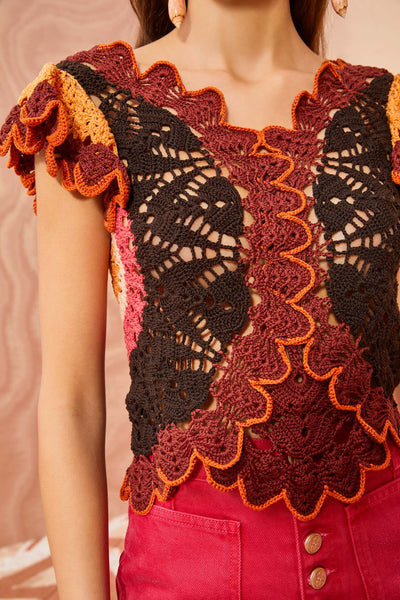 Magdalena Top - Pomegranate