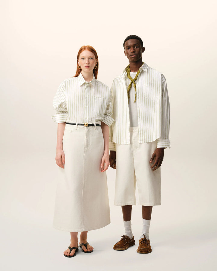 Boxy Long Sleeve Button Down - White