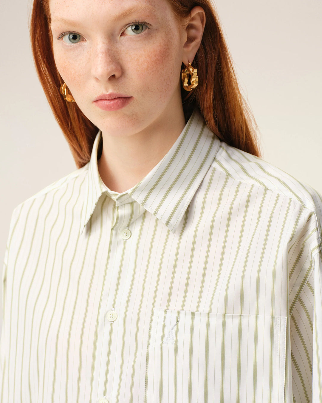 Boxy Long Sleeve Button Down - White