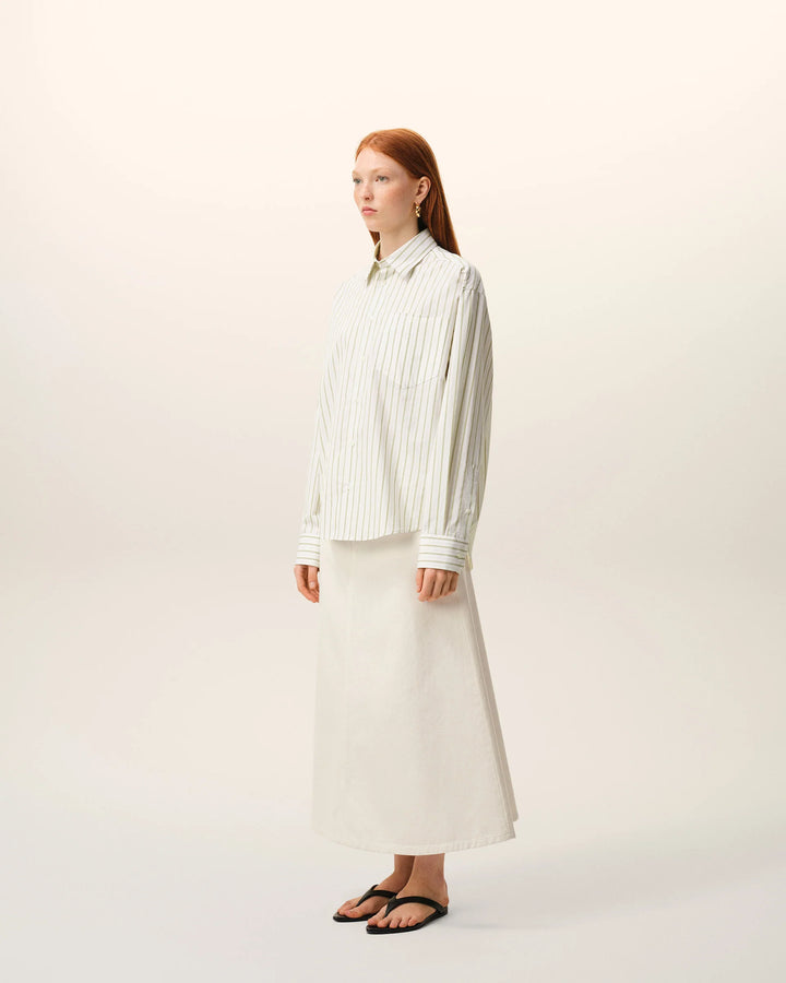 Boxy Long Sleeve Button Down - White